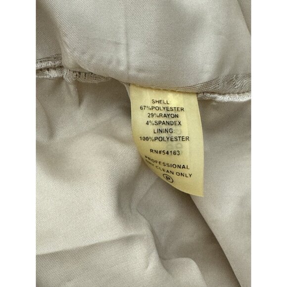 Calvin Klein Pencil Dress Beige Ruffles Sleeveless Gold Belted Preppy Corpcore 4 - Picture 7 of 10